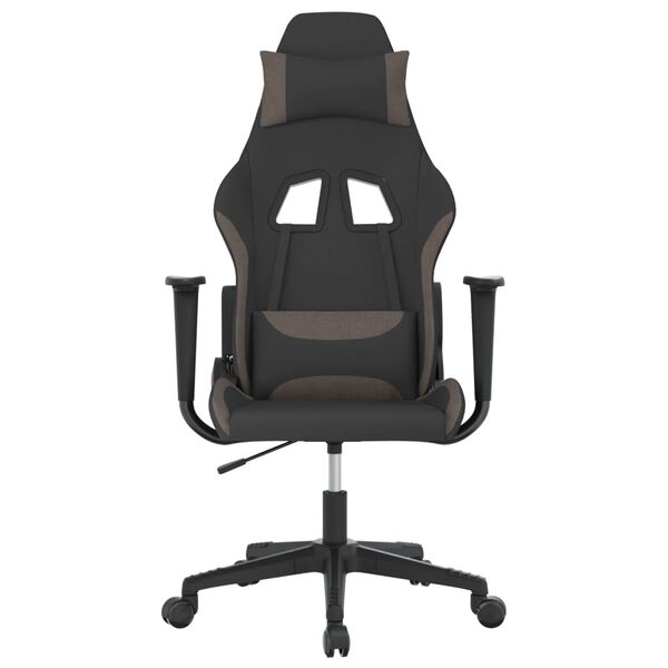 vidaXL Chaise de jeu Noir et taupe Tissu