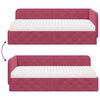 vidaXL Cadre de lit d'angle avec matelas Bordeaux 90 x 190 cm Velours