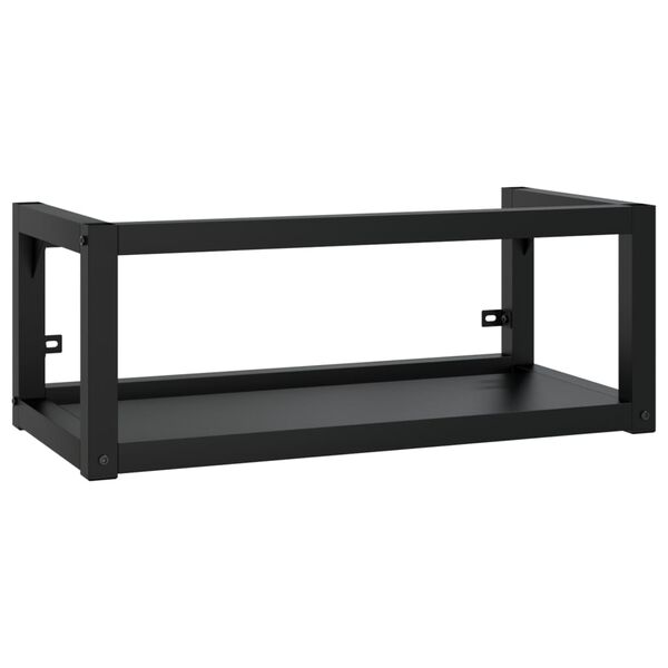 vidaXL Cadre de lavabo de salle de bain mural Noir 79x38x31 cm Fer