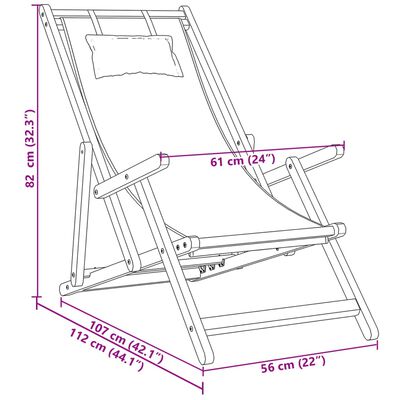 vidaXL Chaises de plage pliantes lot de 2 beige tissu et bois massif