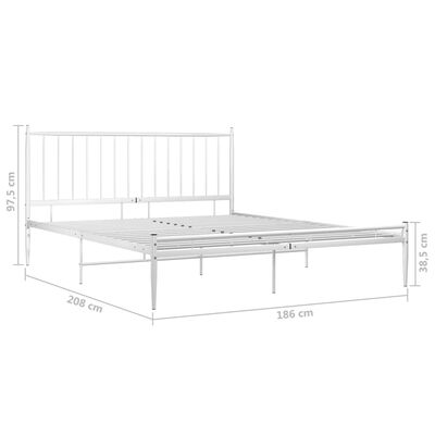 vidaXL Cadre de lit sans matelas blanc métal 180x200 cm