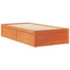 vidaXL Lit bibliothèque sans matelas cire marron 75x190 cm pin massif