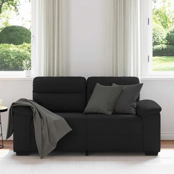 vidaXL Canap&eacute; &agrave; 2 places noir 160x81x84 cm tissu
