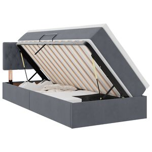 vidaXL Lit de Rangement avec matelas Gris fonc&eacute; 90 x 190 cm Velours
