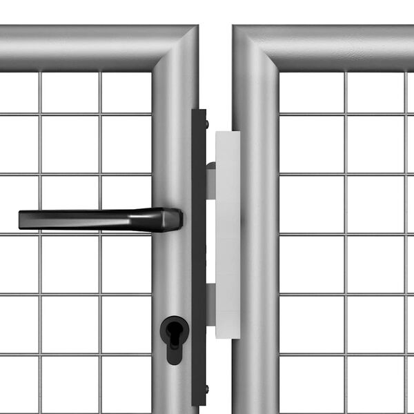 vidaXL Portail de jardin en acier galvanis&eacute; 300 x 200 cm argent&eacute;