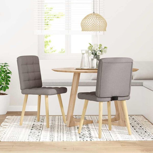 vidaXL Chaises à manger lot de 2 taupe tissu