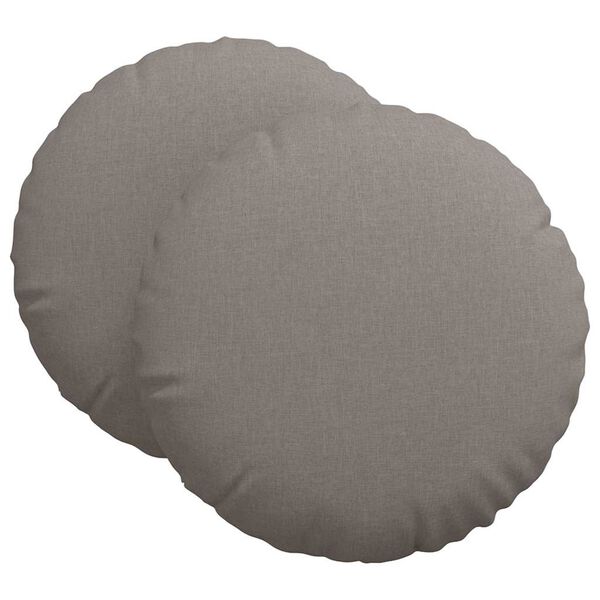 vidaXL Coussins de si&egrave;ge 2 pcs Taupe &Oslash;80 x 29 cm tissu