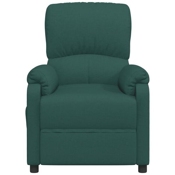 vidaXL Fauteuil de massage Vert fonc&eacute; Tissu