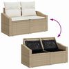 vidaXL Ensemble de canap&eacute; de jardin 10 pcs Beige Poly rotin