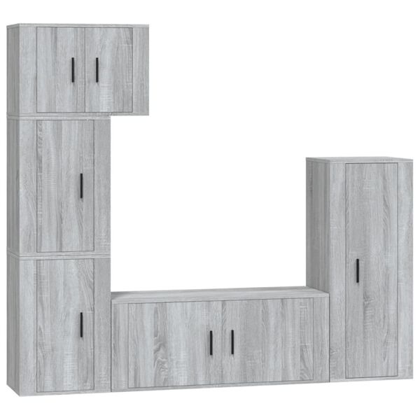 vidaXL Ensemble de meubles TV 5 pcs Sonoma gris Bois d'ingénierie