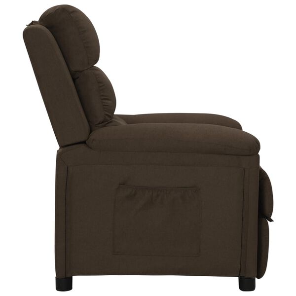vidaXL Fauteuil inclinable Marron fonc&eacute; Tissu