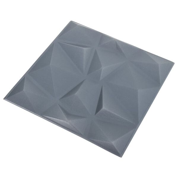 vidaXL Panneaux muraux 3D 48 pcs 50x50 cm gris diamant 12 m²