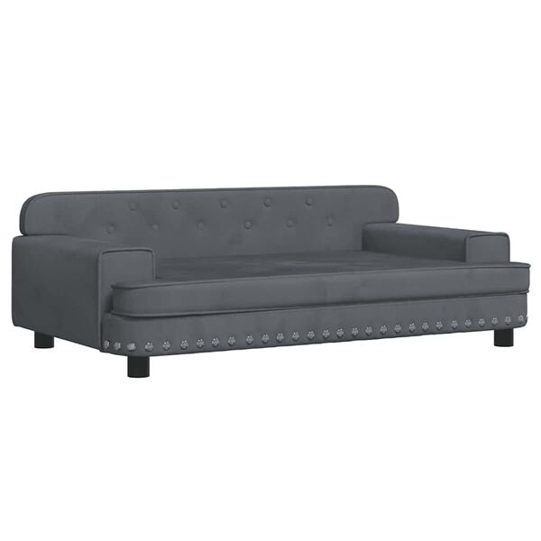 vidaXL Lit pour chien gris fonc&eacute; 90x53x30 cm velours
