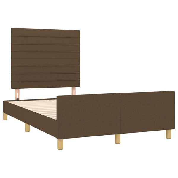 vidaXL Cadre de lit sans matelas marron fonc&eacute; 120x200 cm tissu
