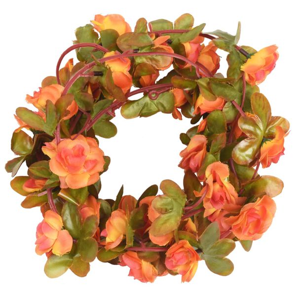 vidaXL Guirlandes de fleurs de No&euml;l 6 pcs orange 250 cm