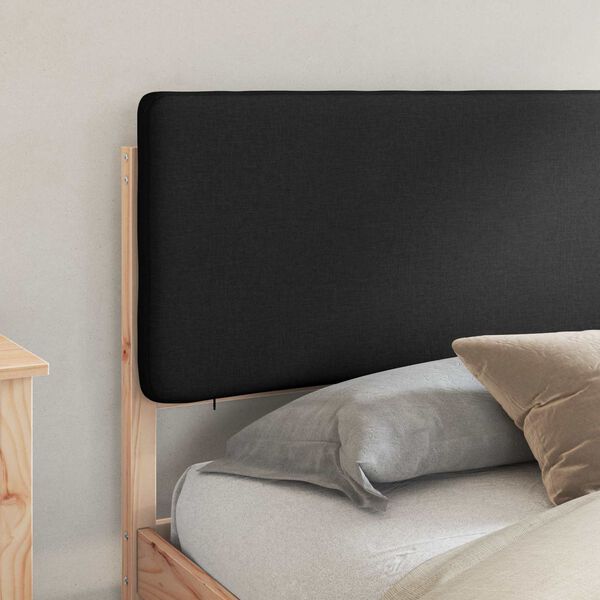 vidaXL Cadre de lit avec t&ecirc;te de lit rembourr&eacute;e Noir 200 x 200 cm