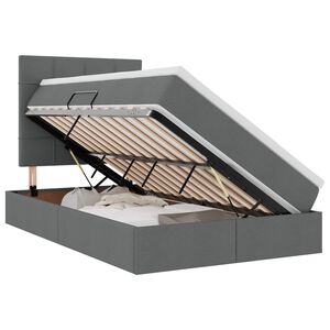 vidaXL Lit de rangement LED avec matelas Gris fonc&eacute; 120 x 200 cm Tissu