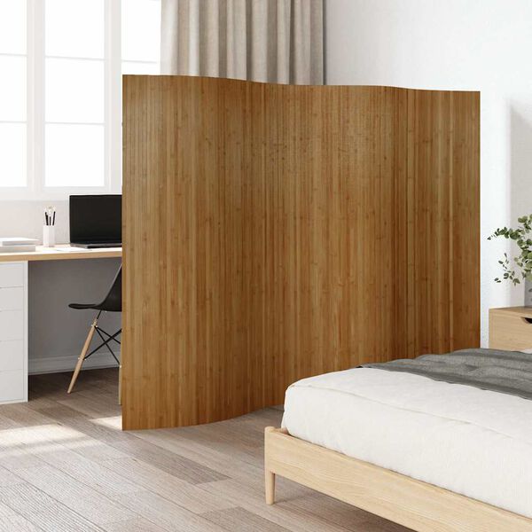 vidaXL Cloison de s&eacute;paration marron largeur 250 cm hauteur 165 cm bambou