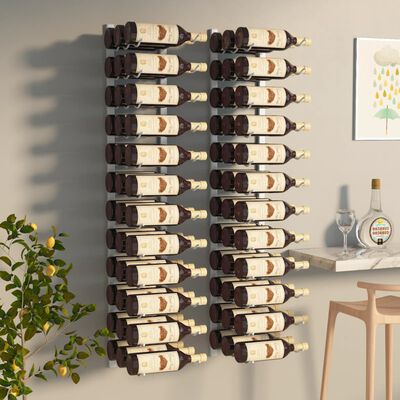 vidaXL Casier à vin mural pour 36 bouteilles 2 pcs Blanc Fer