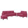 vidaXL Ensemble de canap&eacute;s 3 pcs avec coussins Rouge bordeaux Velours