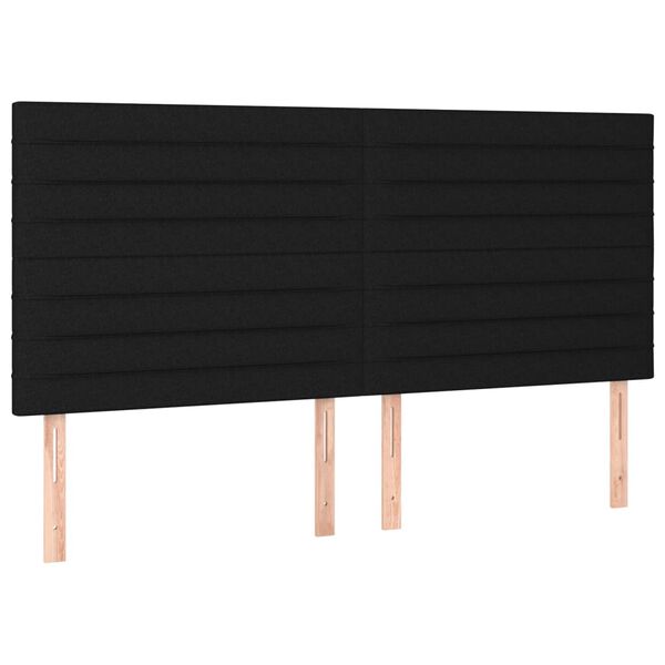 vidaXL T&ecirc;te de lit Noir 180x5x118/128 cm Tissu