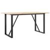 vidaXL Table &agrave; manger cadre en O 160x80x75 cm bois de pin massif acier
