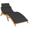 vidaXL Coussin de chaise longue noir 186x58x4 cm tissu oxford