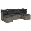 vidaXL Salon de jardin 6 pcs avec coussins gris r&eacute;sine tress&eacute;e