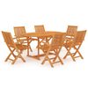 vidaXL Ensemble &agrave; manger de jardin 7 pcs Bois de teck massif