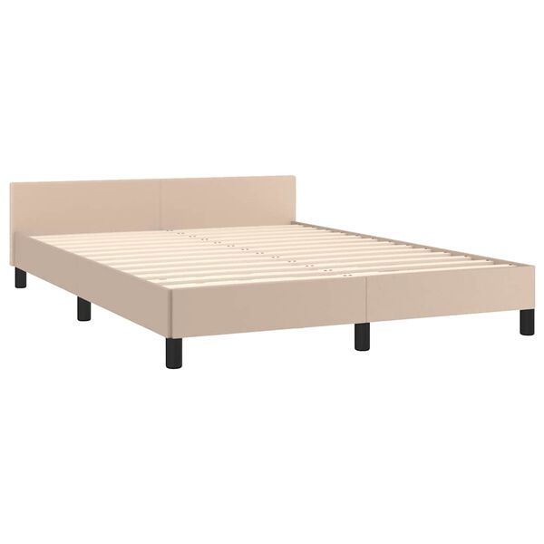 vidaXL Cadre de lit avec tête de lit sans matelas cappuccino 140x190cm