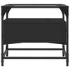 vidaXL Table basse avec dessus en verre noir 50x50x45 cm acier