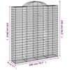 vidaXL Paniers &agrave; gabions arqu&eacute;s 2 pcs 200x50x220/240 cm Fer galvanis&eacute;