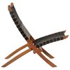 vidaXL Chaise de relaxation pliable noir cuir v&eacute;ritable