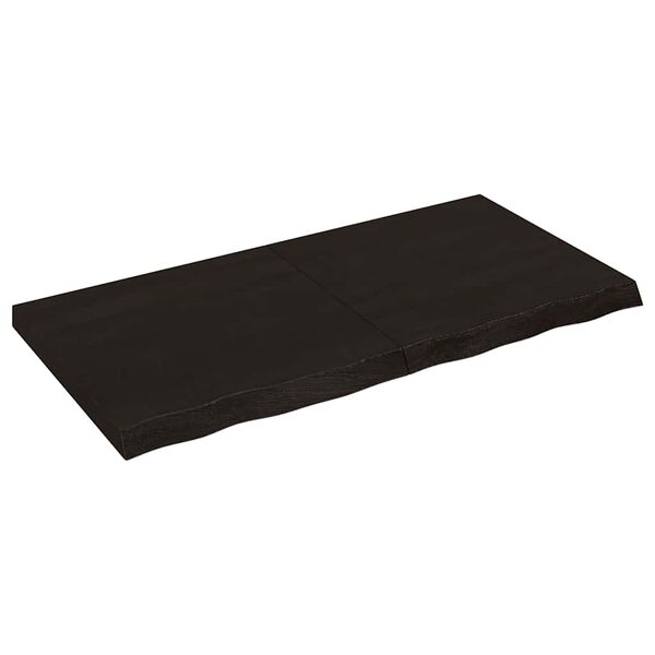 vidaXL Dessus de table marron fonc&eacute; bois ch&ecirc;ne massif trait&eacute;