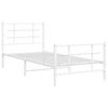 vidaXL Cadre de lit métal sans matelas avec pied de lit blanc 90x190cm