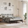 vidaXL T&ecirc;te de lit m&eacute;tal noir 135 cm