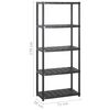 vidaXL &Eacute;tag&egrave;re de rangement &agrave; 5 niveaux Noir 142x38x170 cm Plastique