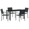 vidaXL Ensemble de salle &agrave; manger pour jardin 5 pcs Noir Rotin PE