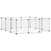 vidaXL Cage pour animaux de compagnie &agrave; 12 panneaux avec porte, noire, 35 x 35 cm, acier