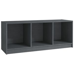 vidaXL Meuble TV Gris 104x33x41 cm Bois de pin massif