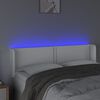 vidaXL T&ecirc;te de lit &agrave; LED Blanc 147x16x78/88 cm Similicuir