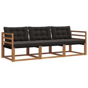 vidaXL Ensemble de canap&eacute;s d'ext&eacute;rieur 3 pc Naturel et Noir