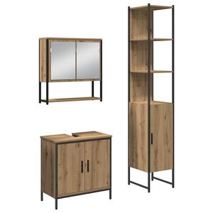 vidaXL Ensemble de mobilier de salle de bain 3 pc Marron
