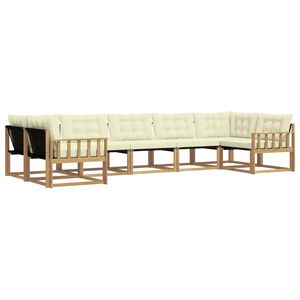 vidaXL Ensemble de canap&eacute;s d'ext&eacute;rieur 7 pc Blanc et cr&egrave;me