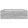 vidaXL Cadre de lit sans matelas sonoma gris 135x190 cm