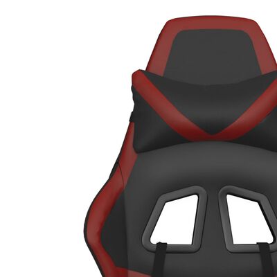 vidaXL Chaise de jeu avec repose-pied Noir/rouge bordeaux Similicuir