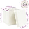 vidaXL Boîtes de rangement avec couvercles 4pcs Blanc 32x32x32cm Tissu