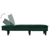 vidaXL Chaise longue vert foncé velours