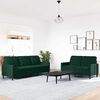 vidaXL Ensemble de canap&eacute;s 2 pcs avec coussins Vert fonc&eacute; Velours