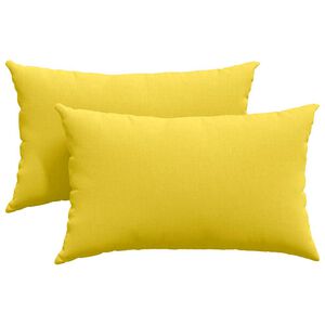 vidaXL Coussins de canap&eacute; 2 pcs Jaune clair 50 x 30 cm tissu